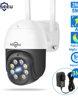 Hiseeu 3MP / 5MP PTZ IP الة تصوير الأمن الخارجي AI كشف الإنسان H.265X لاسلكي WiFi CCTV فيديو مراقبة الة تصويرs iCsee P2P - 3 ميجابكسل لي