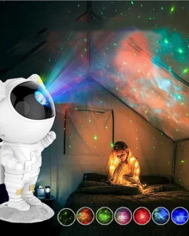 ضوء ليلي مليء بالنجوم: مصباح بروجيكتور LED رائد فضاء جالاكسي لديكور المنزل للأطفال