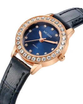 ساعة يد كوارتز أنيقة بسوار جلدي للنساء من MEGIR 4205 - تصميم أنيق