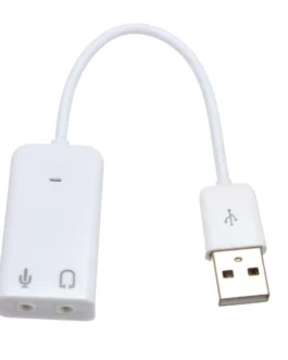 بطاقة صوت خارجية USB 2.0 7.1 قناة 20 سم مع ميكروفون ستيريو بواجهة جاك 3.5 مم