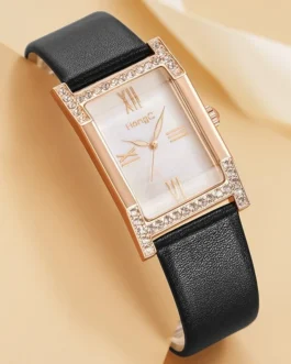 ساعة يازول C001 للنساء كوارتز مرصعة بأحجار الراين، أنيقة ومقاومة للماء