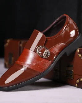 حذاء رجالي أنيق من الجلد سهل الارتداء مع نعل ناعم مسامي