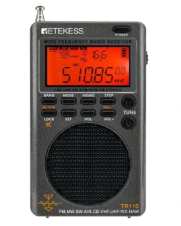 راديو Retekes TR110 النقال الراديو القصير الموجات اللاسلكية SSB FM/MW/SW/LSB/AIR/CB/VHF/UHF النطاق الكامل NOAA تنبيه راديو رقمي مستقبل ساعة منبه