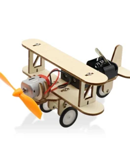 طائرة تاكسي كهربائية ذاتية الصنع نموذج ألعاب طائرة خشبية ثنائية المحرك ثنائية السطح للأطفال اختراعات صغيرة تجارب علمية هدية مجمعة للأطفال