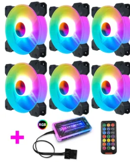 مروحة تبريد الكمبيوتر RGB LED 12V 6 - حل تبريد ملون قابل للتعديل